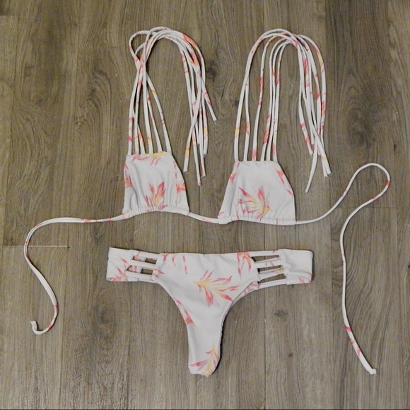STN FX SWIM Pink Print Whole Bikini Small - Picture 1 of 4